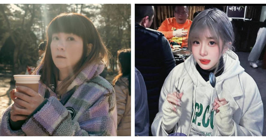 陸元琪（左圖）2月底帶著兒女到南韓工作，女兒（右圖）的美照意外引起網友注意。（圖／翻攝自陸元琪臉書）