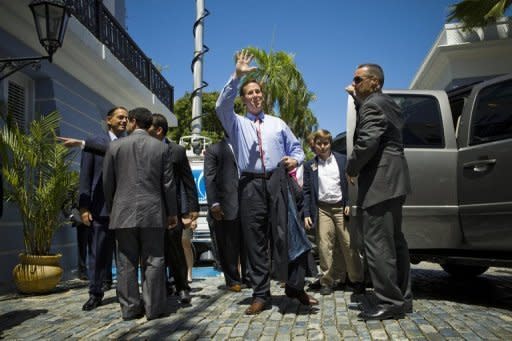 Presidential candidate Rick Santorum visits La Fortaleza, the governors mansion in Puerto Rico. Santorum's dramatic come-from-behind victories in southern Alabama and Mississippi on Tuesday will keep social issues high on the agenda and continue to pull Romney to the right, analysts said