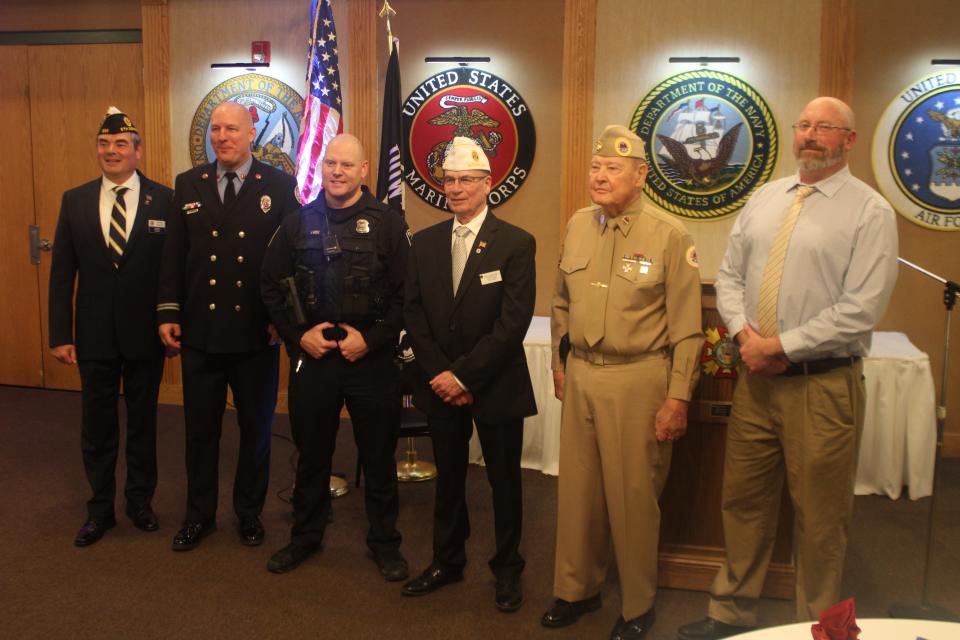 A police officer, firefighter and teacher were recognized Thursday, Feb. 15, for their service to the community of Brighton.