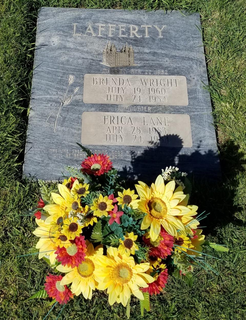 Brenda and Erica Lafferty’s grave (Courtesy of Sharon Wright Weeks)