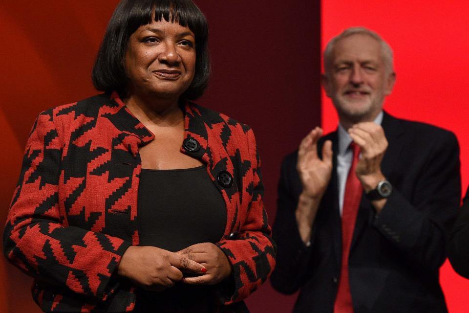 Diane Abbott and Jeremy Corbyn last year (AFP/Getty Images)