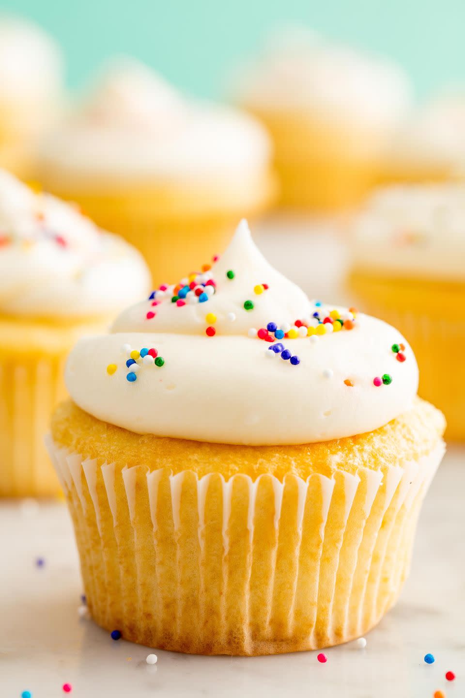 <p>You can't beat a classic.</p><p>Get the recipe from <a href="https://www.delish.com/cooking/recipe-ideas/recipes/a58184/perfect-vanilla-cupcakes-recipe/" rel="nofollow noopener" target="_blank" data-ylk="slk:Delish;elm:context_link;itc:0;sec:content-canvas" class="link ">Delish</a>. </p>