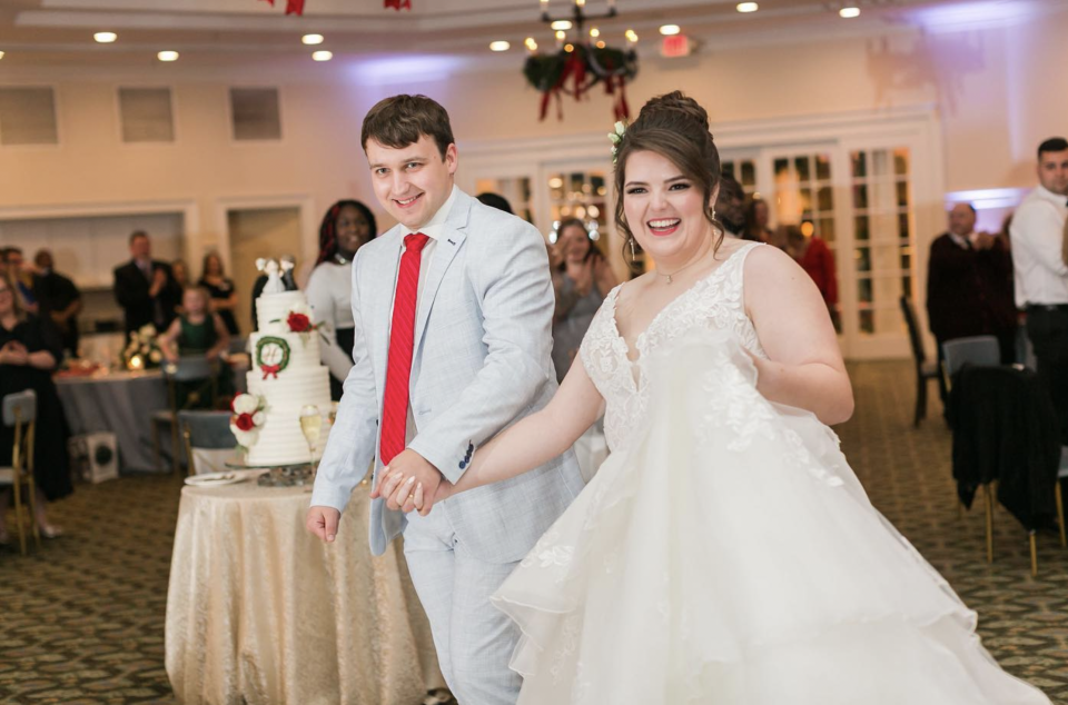 Faith Anne Heeren, 25, and her husband, David Heeren, during their wedding in December 2022.