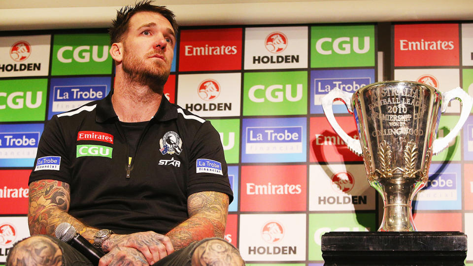 Dane Swan during a Collingwood Magpies media session in 2016. (Photo by Michael Dodge/Getty Images)