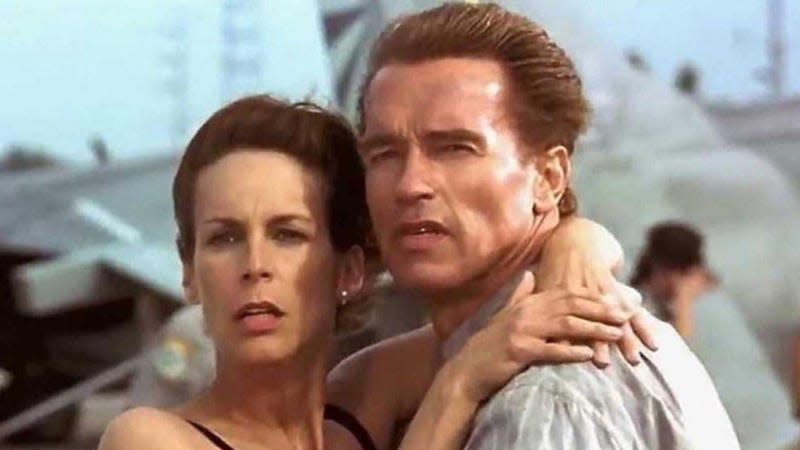 Jamie Lee and Arnold in True Lies