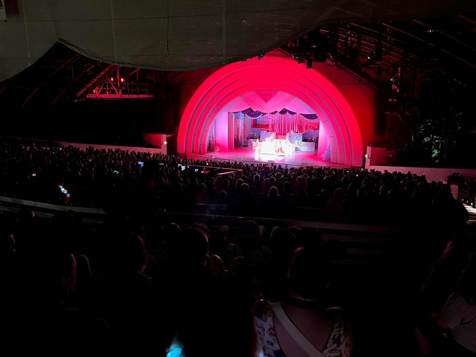 Fans packed into Theater of the Stars to watch the Disney Holidays in Hollywood variety-style show on opening night of Jollywood Nights.