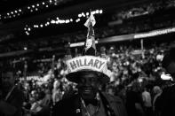 <p>Edgar Phillips, delegate from US Virgin Islands, shows his support of Hillary Clinton with a homemade hat at the DNC in Philadelphia, PA. on July 28, 2016. (Photo: Khue Bui for Yahoo News) </p>