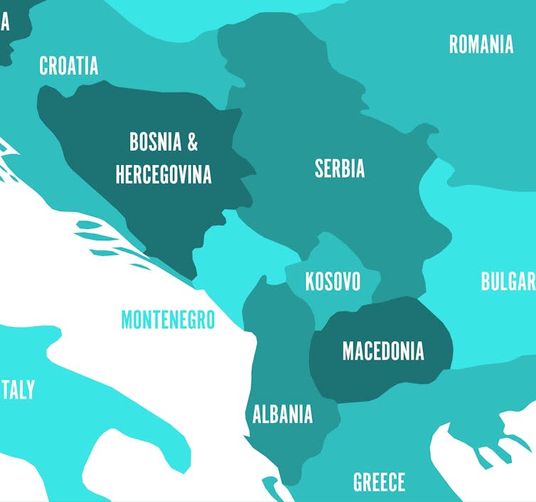 Map of western Balkans