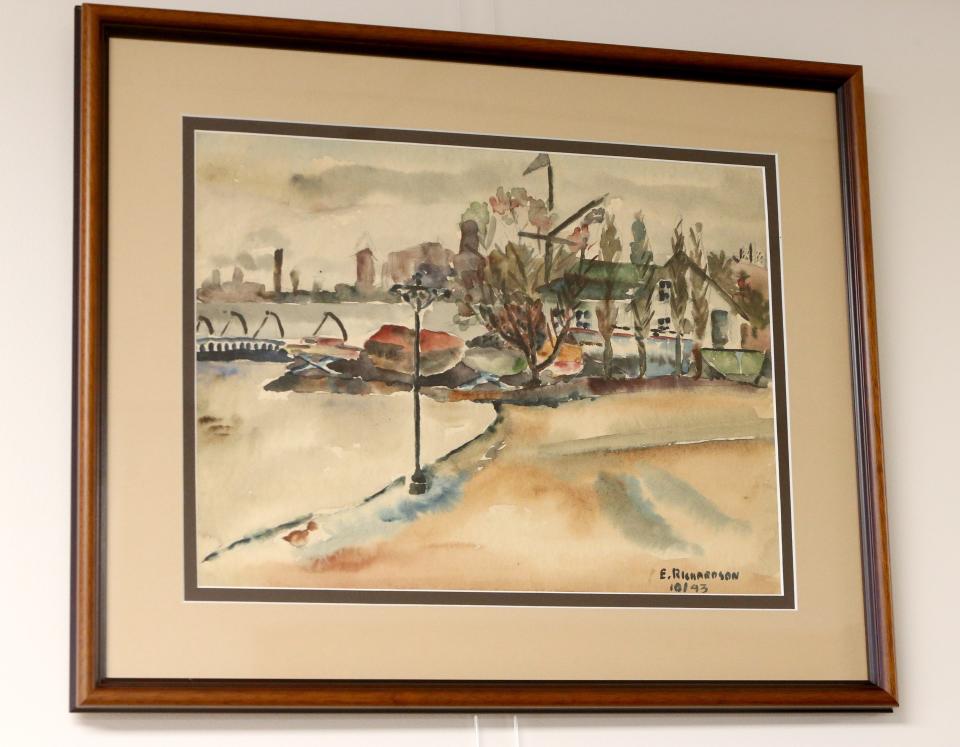 An original 1943 watercolor painting from Mishawaka artist Elizabeth Richardson is on display Tuesday, March 14, 2023, at the Mishawaka Historical Museum on South Main Street.