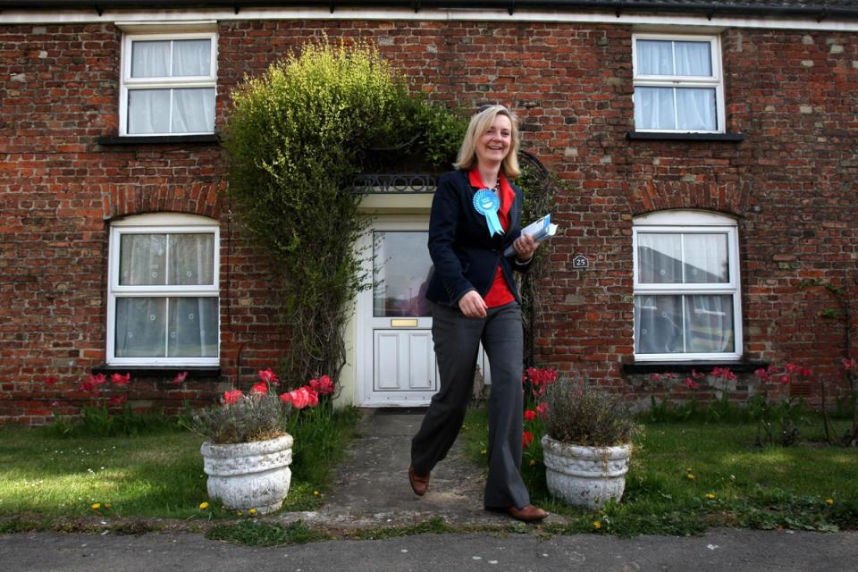 Liz Truss, canvassing in the village of West Walton, in Norfolk (Chris Radburn/PA) (PA Archive)