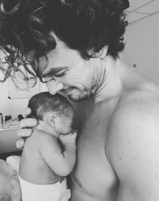 Luke Cook is officially a dad! The “Chilling Adventures of Sabrina” actor welcomed his first child with wife Kara Wilson on Nov. 11, 2020 and shared a heartwarming photo of himself holding his newborn son. “Chaplin Benjamin Cook. Born 11/11/2020. Kara was brave. We all cried. He’s a joy,” Cook captioned the snap.