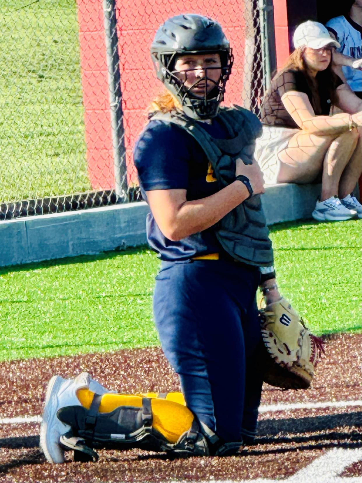 Lancaster sophomore catcher Kendall Brown has caught the eye of several big-time colleges. With two more years of high school softball, her stock continues to rise.