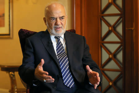 Iraqi Foreign Minister Ibrahim al-Jaafari speaks during an interview with Reuters in Cairo, Egypt September 13, 2017. REUTERS/Mohamed Abd El Ghany