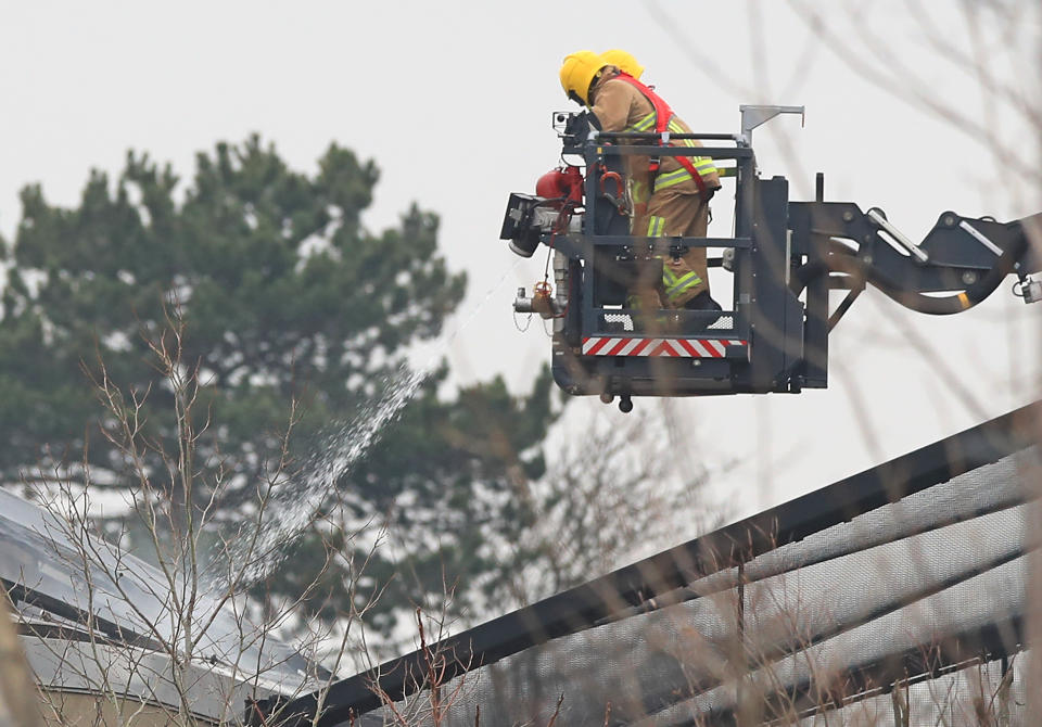 The fire destroyed the roof of one of the zoo’s enclosures. (PA Images)