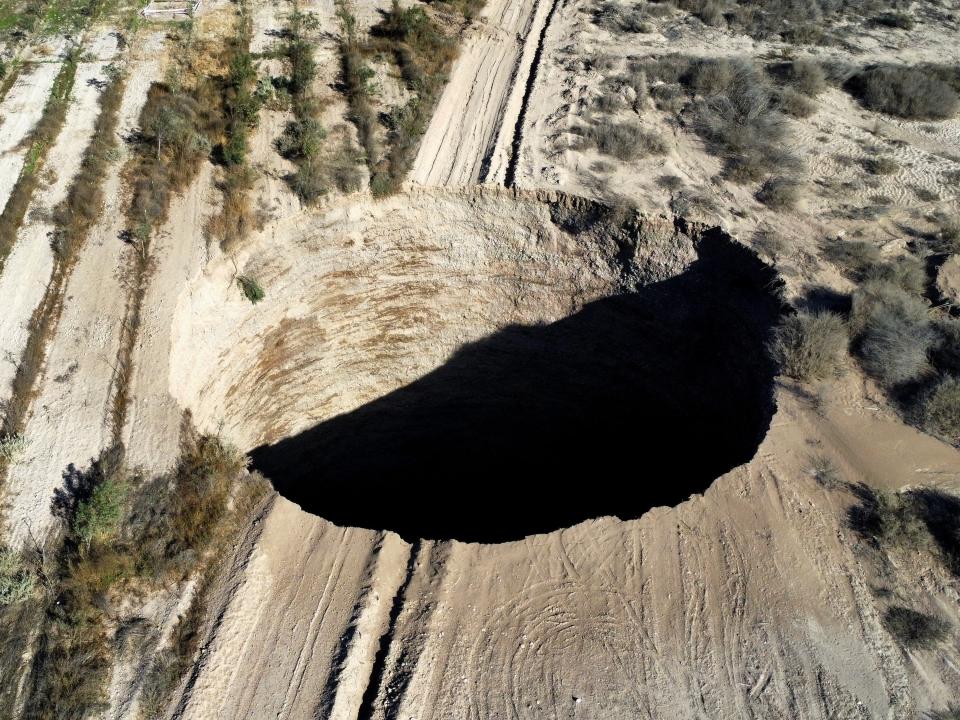 A sinkhole in Copiapó, Chile.