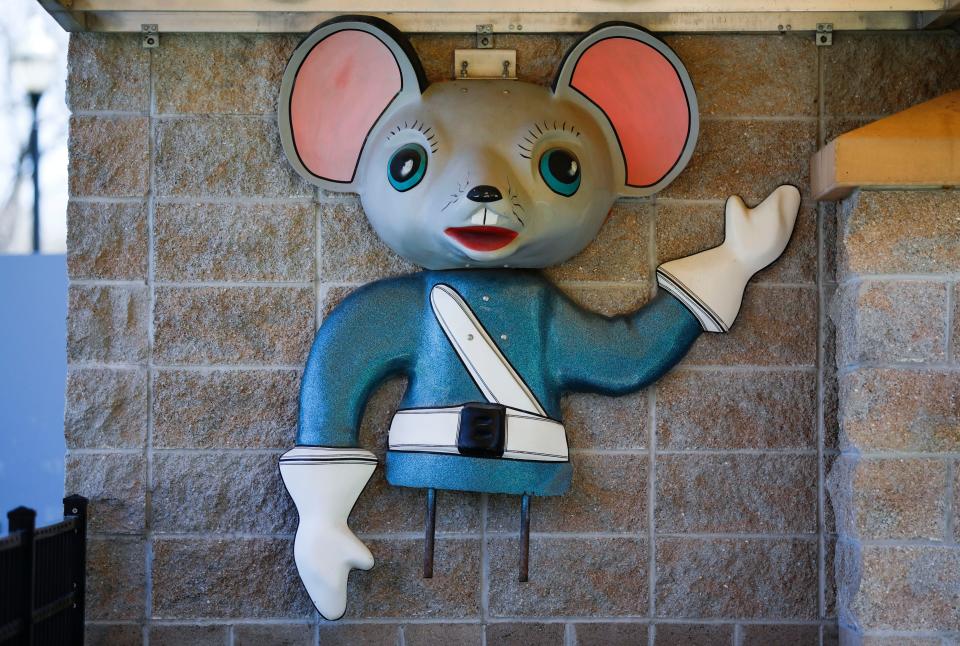 The mouse conductor character who stood over the Wild Mouse coaster at Doling Park is part of the Doling Park Museum now.