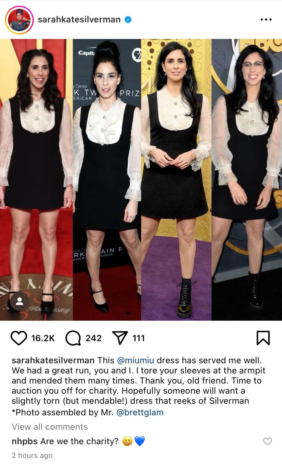 Actress, comedian and writer Sarah Silverman, known for her role in Saturday Night Live, will be donating a $3,000 Miu Miu dress to NHPBS for its annual Spring Auction this June.