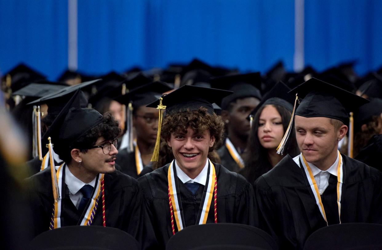 Olympic Heights Community High Schoolclass of 2023 students graduate at the South Florida Fairgrounds May 23, 2023 in West Palm Beach.  