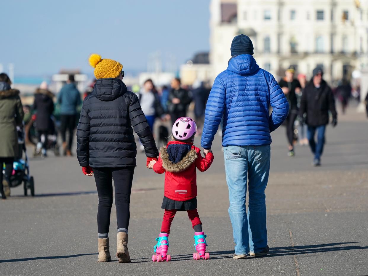 <p>Families can leave home for recreation and exercise under the first step of the roadmap</p> (Getty)