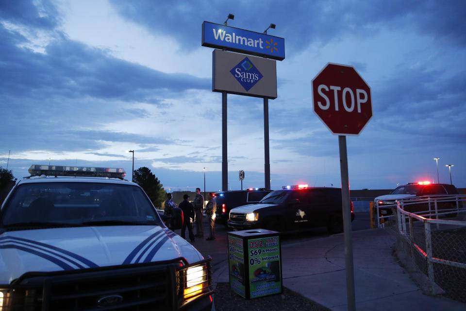 In El Paso the gunman went on a rampage through a crowded Walmart store before eventually surrendering to police. (AP)