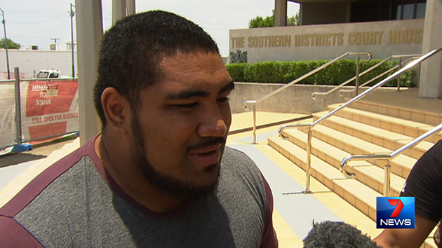 Faatausili Lafaitele outside Beenleigh Magistrates Court. Source: 7News