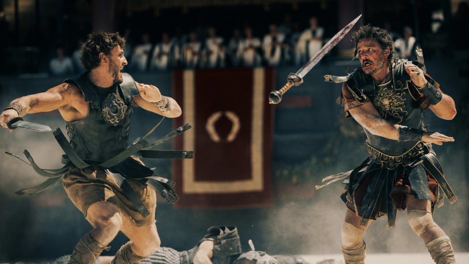 Paul Mescal and Pedro Pascal go to war in Gladiator 2. (Paramount)