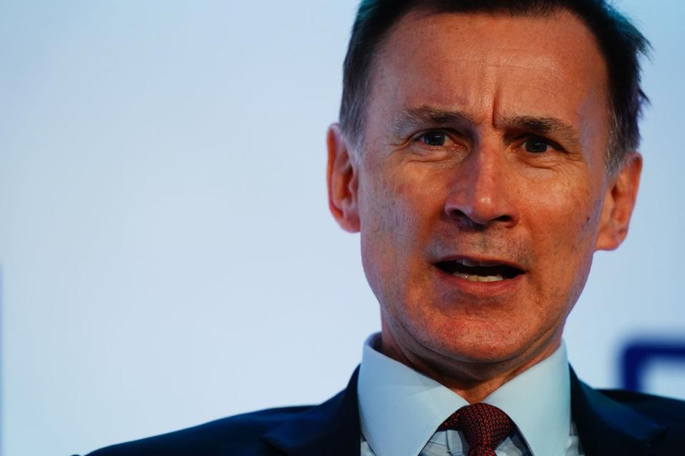 Chancellor of the Exchequer Jeremy Hunt (Aaron Chown/PA) (PA Wire)