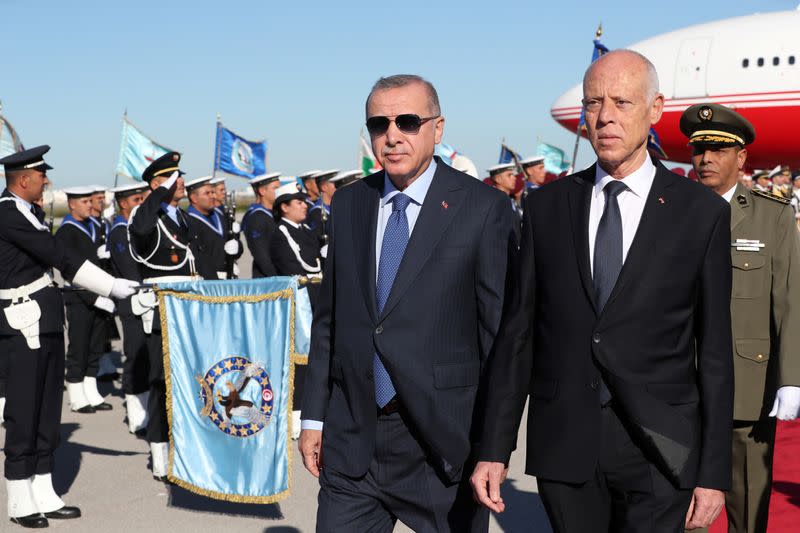 Turkey's President Erdogan meets with Tunisia's President Saied in Tunis