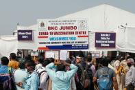 FILE PHOTO: Shortage of COVID-19 vaccine supplies at a vaccination centre, in Mumbai