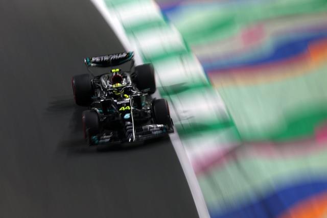 Leiws Hamilton’s Mercedes has been struggling for pace so far this season (Getty Images)