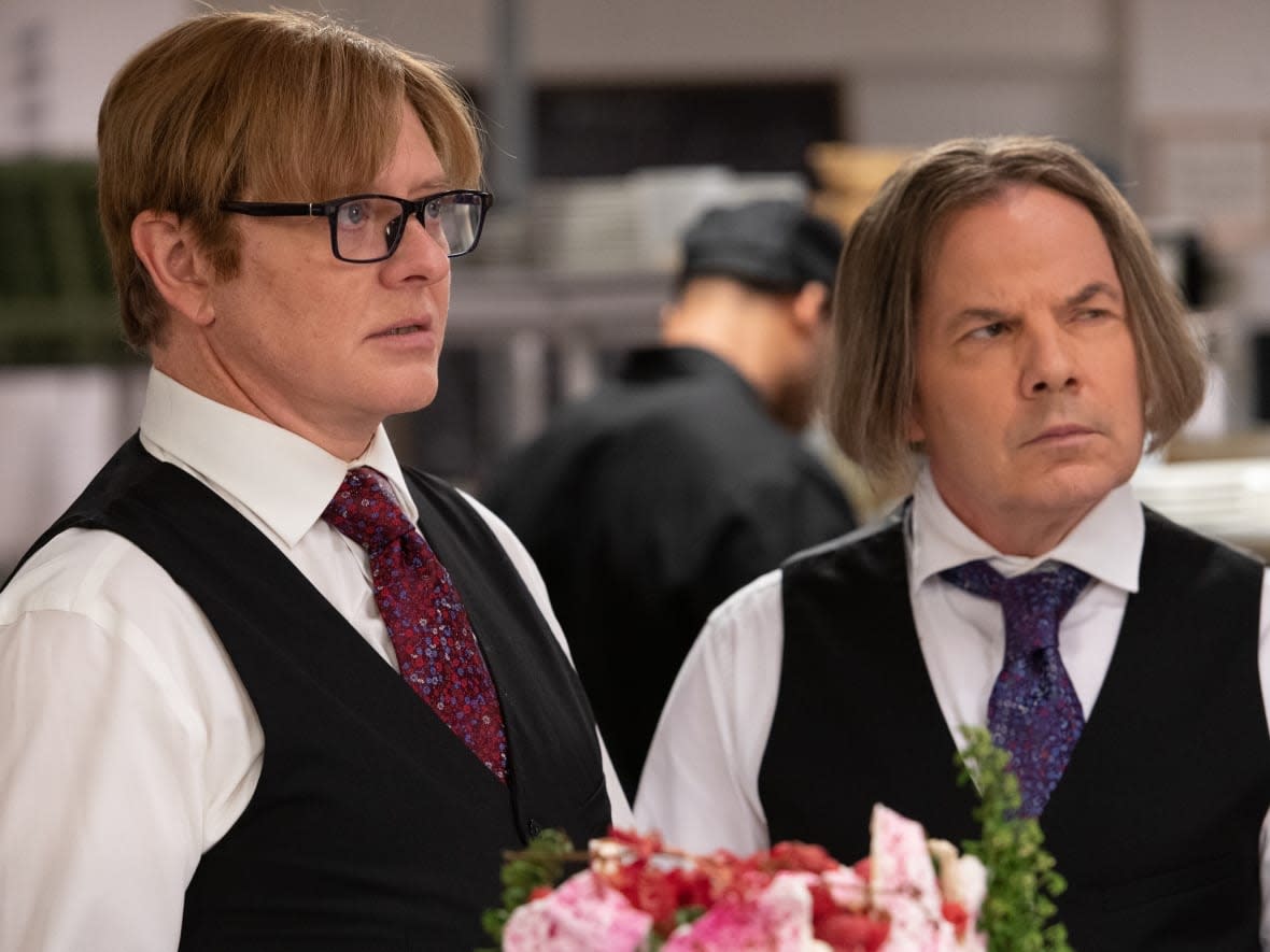 Dave Foley, left, and Bruce McCulloch appear in this still from their new show. It marks a comeback for both their group The Kids in the Hall, and sketch comedy. (Amazon Prime - image credit)