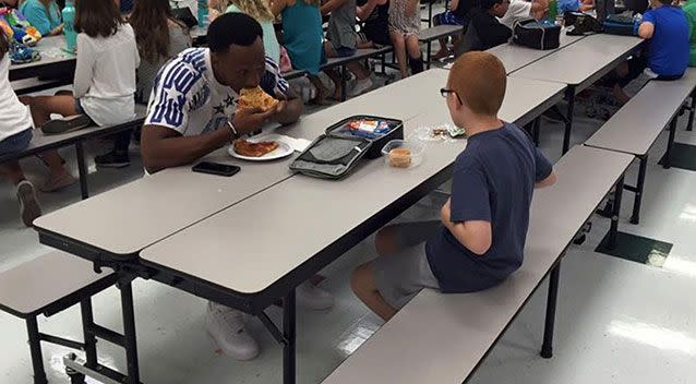 Ms Paske said a friend sent her this picture of Bo with Mr Rudolph. Source: Leah Paske/Facebook