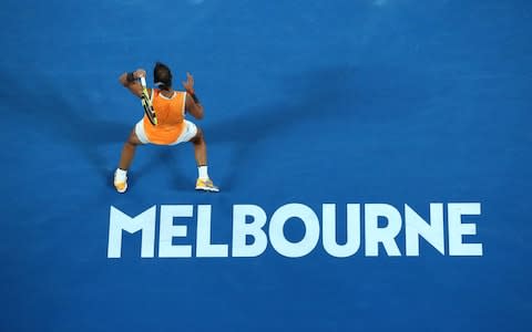 Rafael Nadal of Spain plays a forehand in his quarter final match against Frances Tiafoe of the United States during day nine of the 2019 Australian Open at Melbourne Park on January 22, 2019 in Melbourne, Australia - Credit: Getty Images