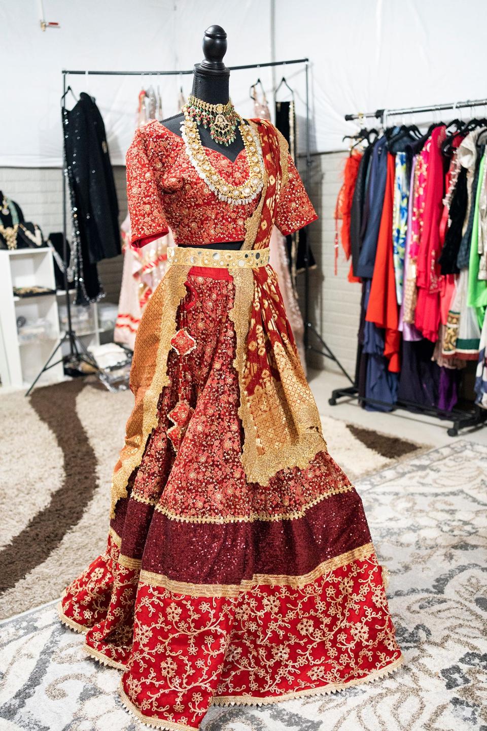 A bridal outfit designed by Anjali Phougat, a Delaware County-based fashion designer, who is participating in New York Fashion Week.