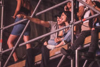 <p>The couple had some good seats for Wiz Khalifa’s set at the Sziget Festival in Budapest. Looks like they had an even better time! (Photo: Joseph Okpako/WireImage) </p>