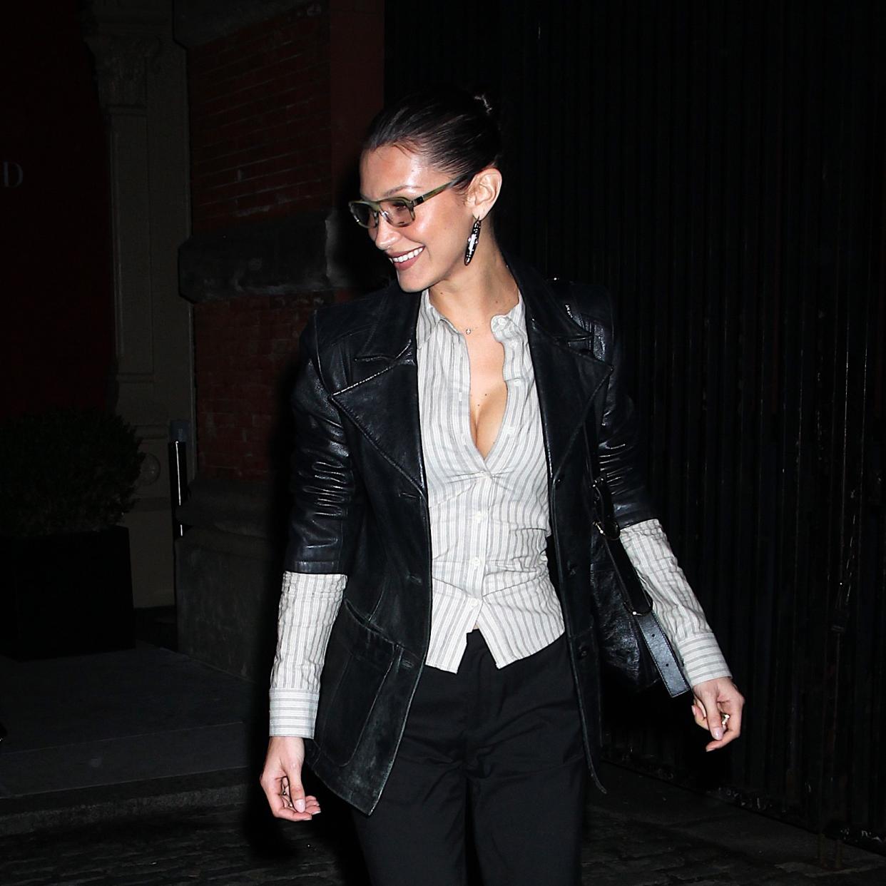  Bella Hadid walks in New York. 