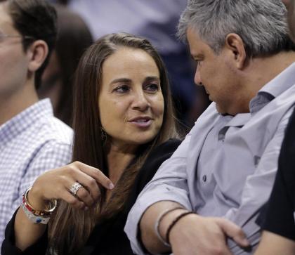 Becky Hammon attends Game 5 of the Spurs-Mavericks playoffs series. (AP)