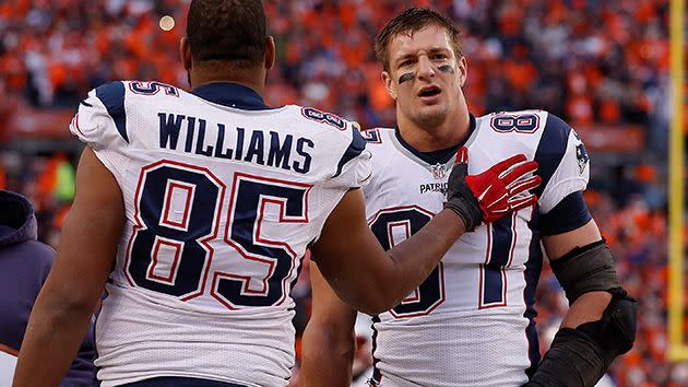 Gronk on the field. Image: Getty