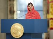 Nobel Peace Prize laureate Malala Yousafzai delivers a speech during the Nobel Peace Prize awards ceremony at the City Hall in Oslo December 10, 2014. Pakistani teenager Malala Yousafzai, shot by the Taliban for refusing to quit school, and Indian activist Kailash Satyarthi received their Nobel Peace Prizes on Wednesday after two days of celebration honouring their work for children's rights. REUTERS/Cornelius Poppe/NTB Scanpix/Pool (NORWAY - Tags: SOCIETY CIVIL UNREST) NORWAY OUT. NO COMMERCIAL OR EDITORIAL SALES IN NORWAY.