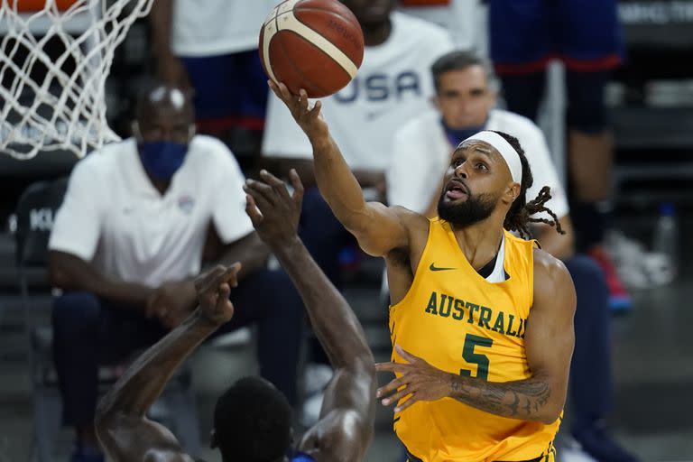 Patty Mills y otro acierto en la noche de Las Vegas; el jugador de los Spurs fue figura ante el seleccionado estadounidense