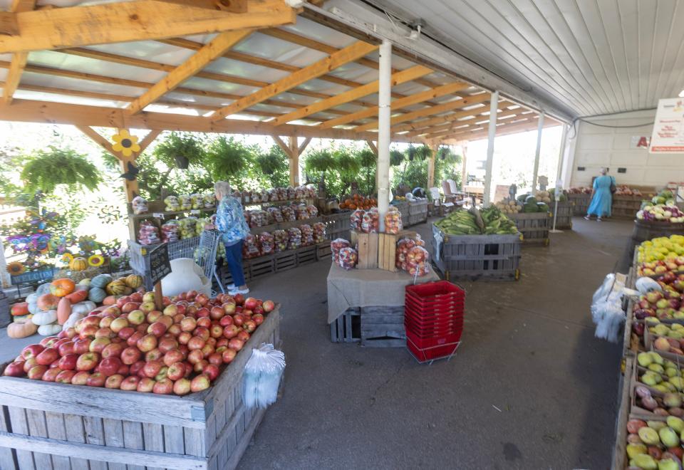 Sunny Slope Orchard expanded its outdoor produce area to allow for more apples and other produce to be displayed.