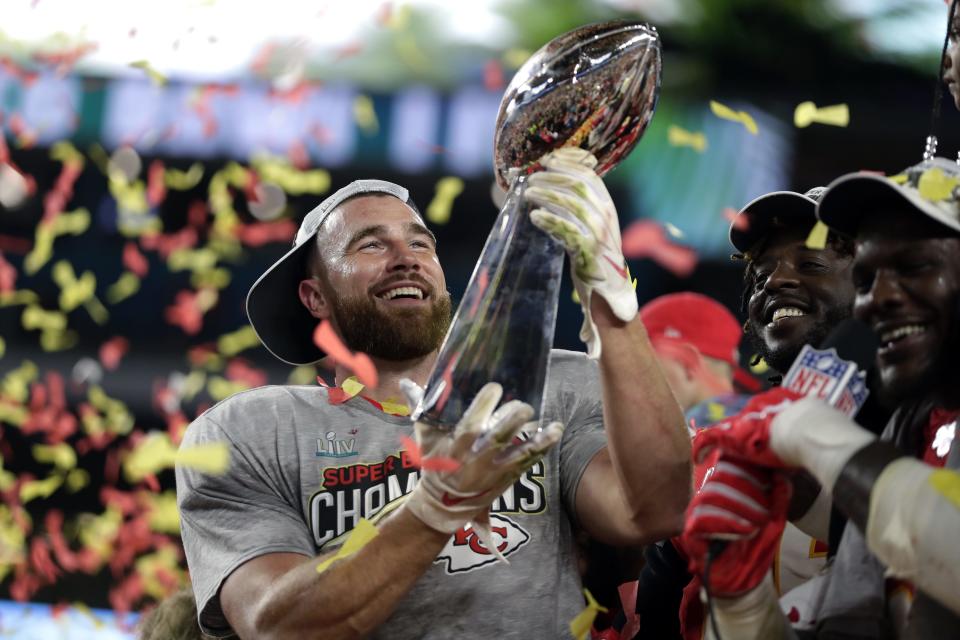 Travis Kelce is a two-time Super Bowl champion with the Kansas City Chiefs.