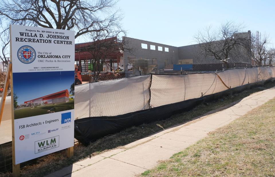 Willa D. Johnson Recreation Center construction update, Wednesday, March 16, 2022. 