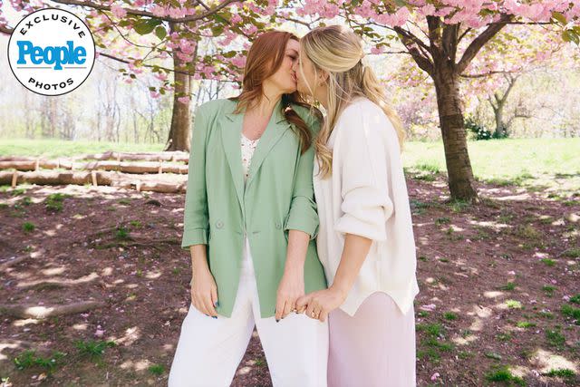 <p>Jenny Anderson</p> From Left: Jessica Phillips and Chelsea Nachman share a kiss in Prospect Park