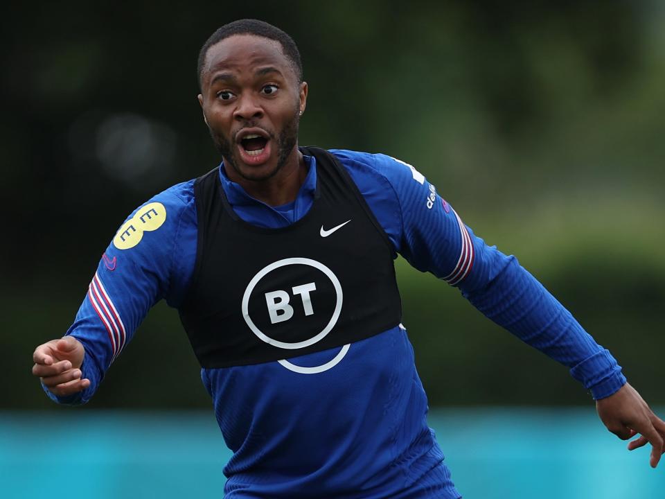 England forward Raheem Sterling (The FA via Getty Images)