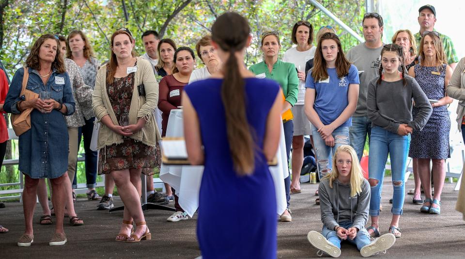 All eyes are on Rachael Denhollander as she speaks at a fundraiser in Wyoming.
June 2019