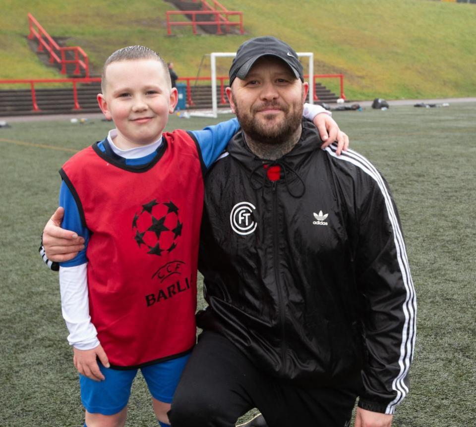 Glasgow Times: Coach Tam Simpson with his son Alfie