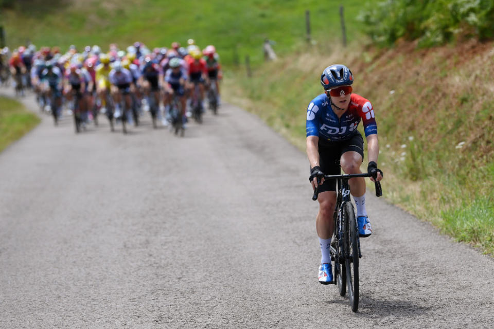 MONTIGNACLASCAUX FRANCE  JULY 25 Grace Brown of Australia and Team FDJ  SUEZ competes during the 2nd Tour de France Femmes 2023 Stage 3 a 1472km stage from CollongeslaRouge to MontignacLascaux  UCIWWT  on July 25 2023 in MontignacLascaux France Photo by Alex BroadwayGetty Images