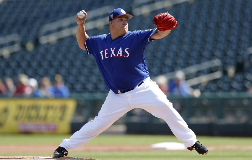 The Rangers released Bartolo Colon on Saturday but his time in Texas might not be over just yet. (AP Photo)