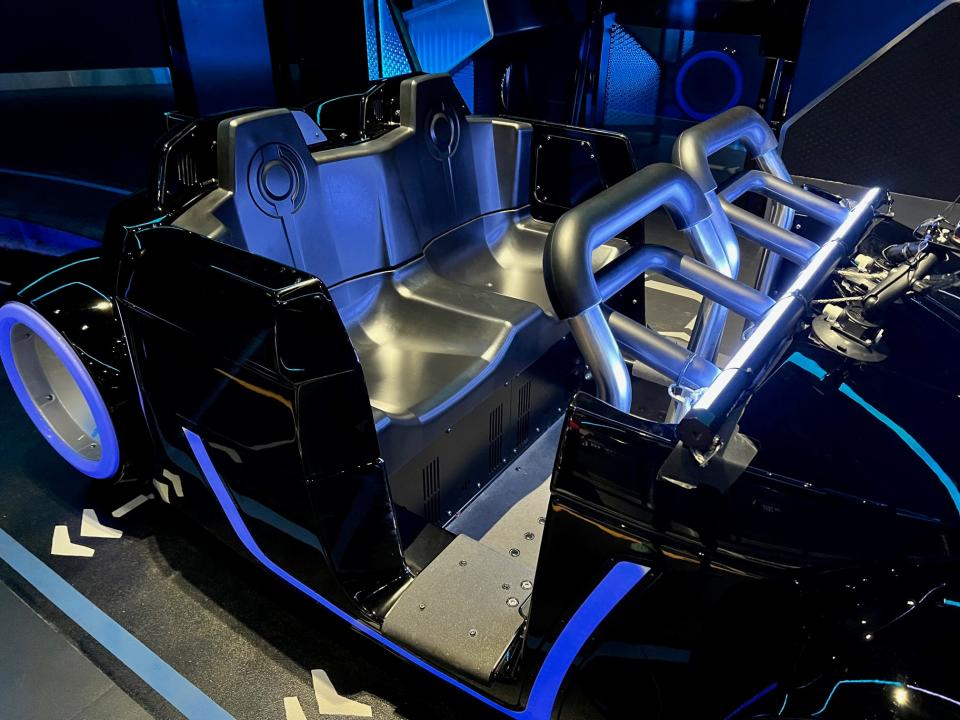Accessible seats can benefit all sorts of guests, like these designed by Vekoma for Disney World's TRON Lightcycle / Run.